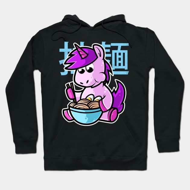 Unicorn Ramen Bowl Kawaii Neko Anime Japanese Noodles graphic Hoodie by theodoros20